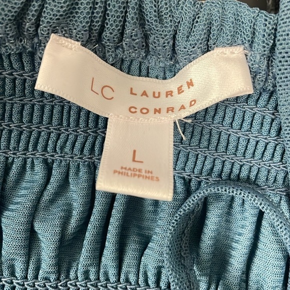 LC Lauren Conrad Smocked Swiss Dot Top - Picture 4 of 5